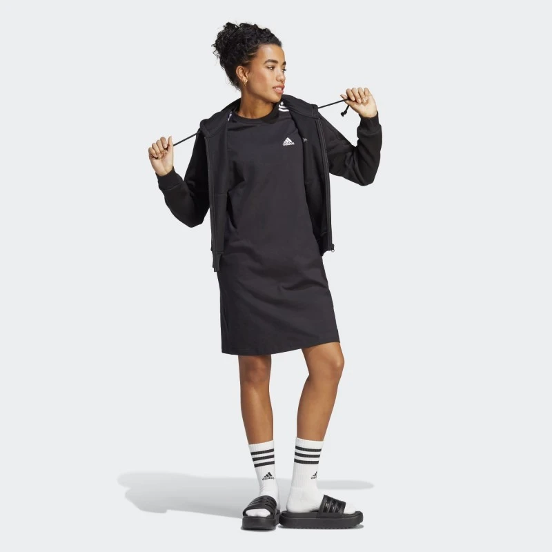 Adidas Abito Essentials 3-Stripes Single Jersey Boyfriend Tee Dress HR4923 3 Adidas Abito Essentials 3-Stripes Single Jersey Boyfriend Tee Dress HR4923 - immagine 3